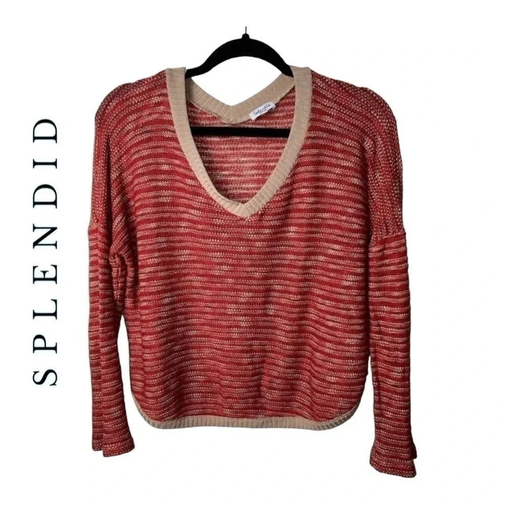 0515W. SPLENDID V NECK SWEATER KNITTED‎ SIZE MEDIUM